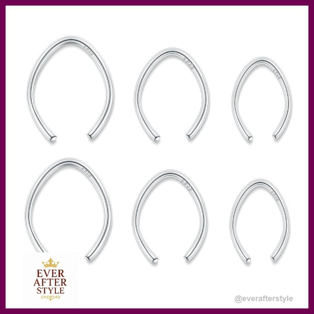 Sterling Silver Open Hoop Earrings Adjustable Huggie Minimal Chic Elegant